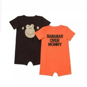 Carter's Two-Pack "BANANAS OVER MOMMY" Romper Set